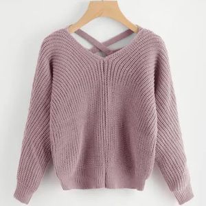 Criss Cross Vneck back sweater